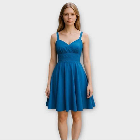 BB Dakota Sleeveless V-Neck Mini Dress in Blue Women’s Size 2 - Picture 1 of 10